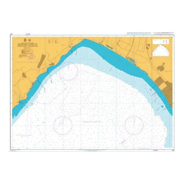 Product image of Admiralty Chart 247 | Iskenderun Korfezi Northern Terminals, featuring navigational markings, depth soundings, and coastal features, essential for safe marine navigation. It could be displayed as an art piece or used for navigation on a boat or ship.