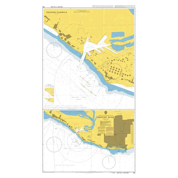 Product image of Admiralty Chart 398 | Freeport Roads, featuring navigational markings, depth soundings, and coastal features, essential for safe marine navigation. It could be displayed as an art piece or used for navigation on a boat or ship.