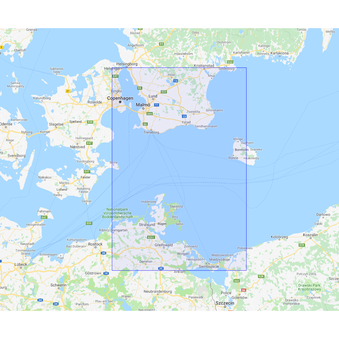Product image of Admiralty Chart 2015 | Falsterbo to Swinoujscie, featuring navigational markings, depth soundings, and coastal features, essential for safe marine navigation. It could be displayed as an art piece or used for navigation on a boat or ship.