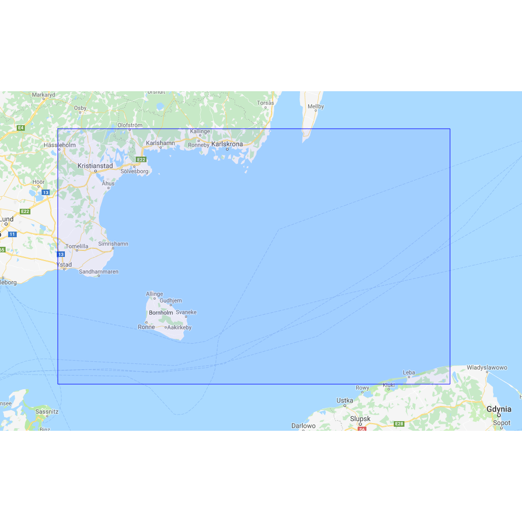 Product image of Admiralty Chart 2018 | Ystad to Oland and Stilo, featuring navigational markings, depth soundings, and coastal features, essential for safe marine navigation. It could be displayed as an art piece or used for navigation on a boat or ship.