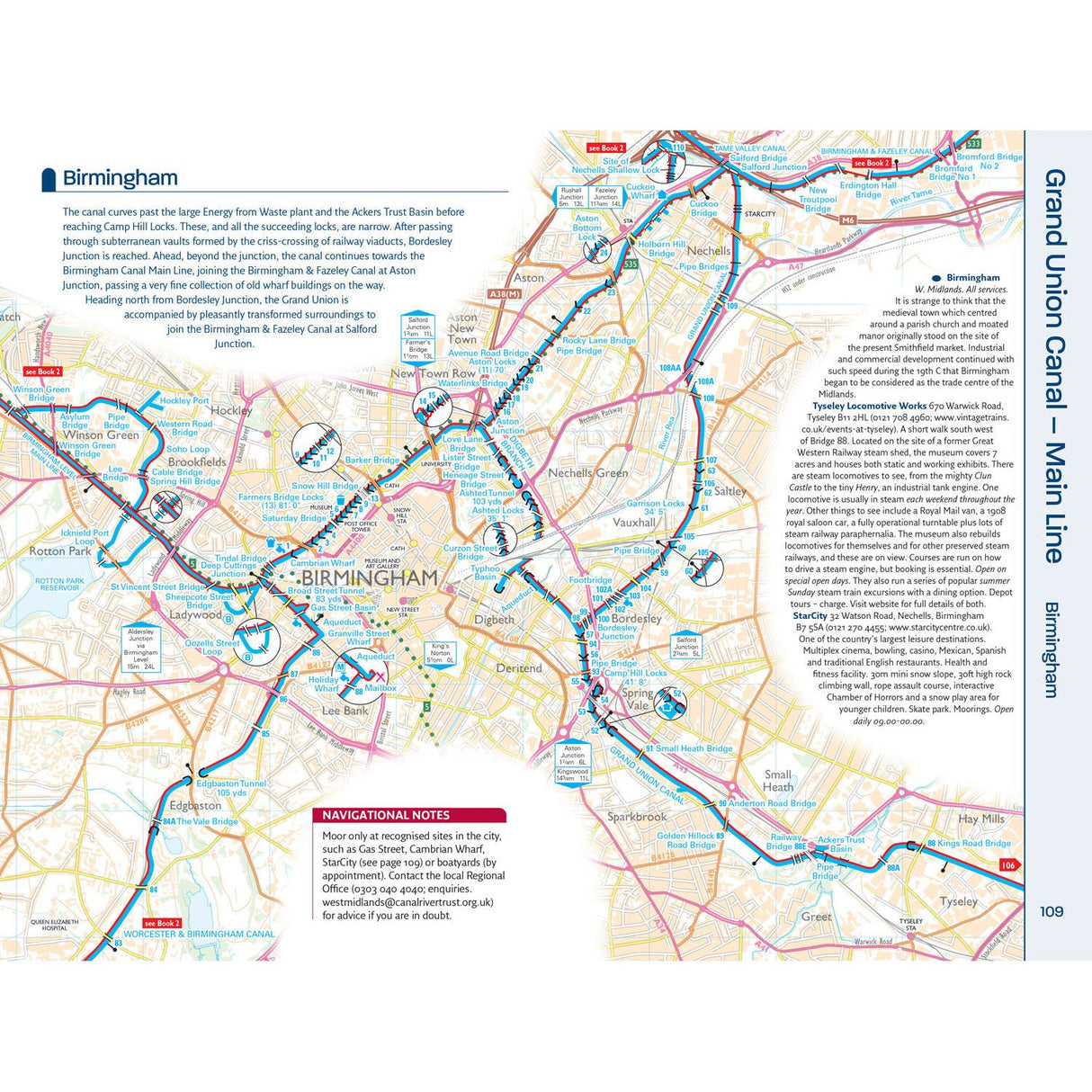 Explore Birmingham's canal network, focusing on the Grand Union Canal with Nicholson's Waterways Guide 1. This detailed map features routes, junctions, City Centre highlights, and vibrant lines for easy navigation of Britain's inland waterways.