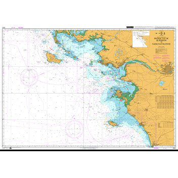 Product image of Admiralty Chart 2522 | Presqu'ile de Quiberon to Sables-d'Olonne, featuring navigational markings, depth soundings, and coastal features, essential for safe marine navigation. It could be displayed as an art piece or used for navigation on a boat or ship.