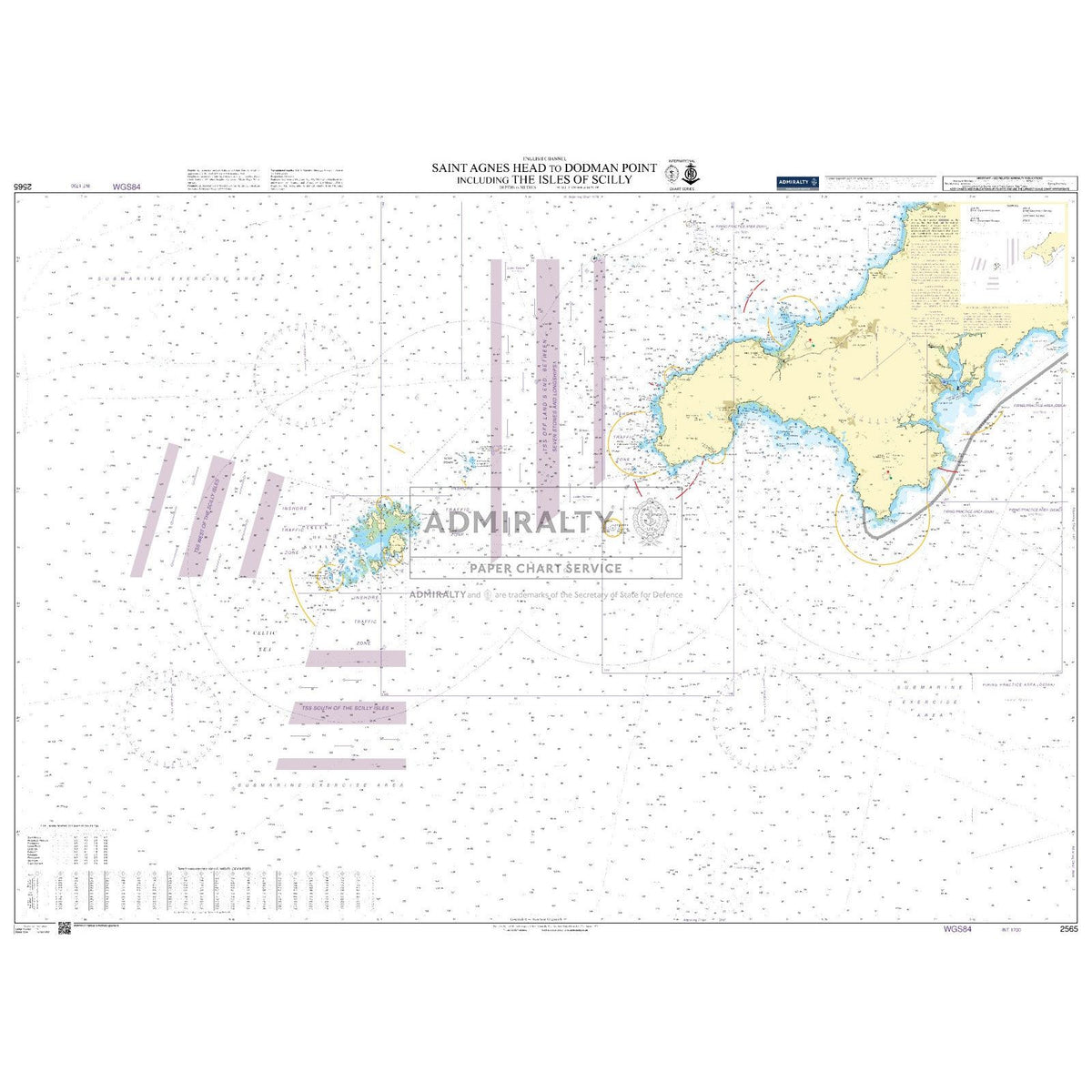 Admiralty Chart 2565 Saint Agnes Head to Dodman Point including the I