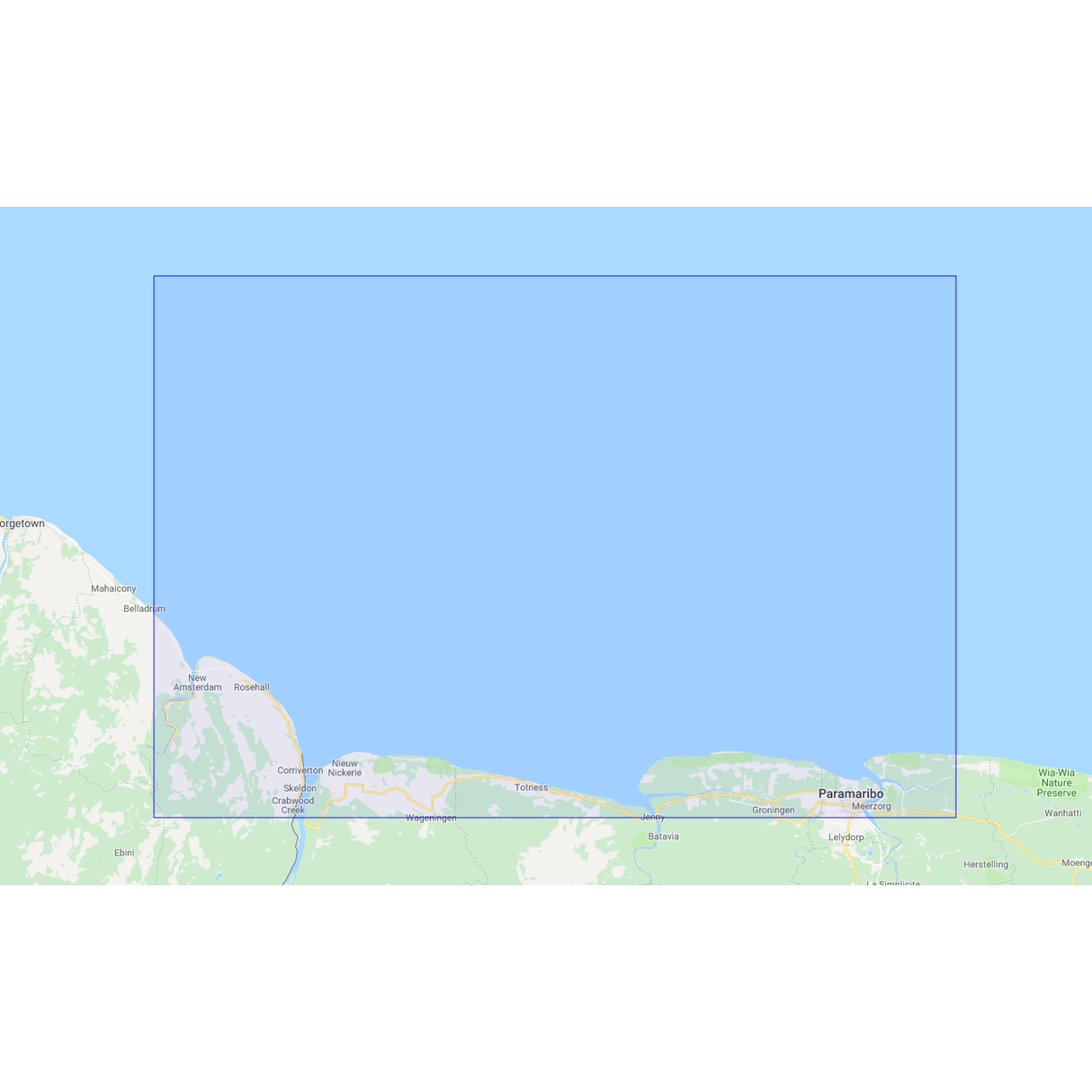 Product image of Admiralty Chart 2764 | Berbice River to Suriname River, featuring navigational markings, depth soundings, and coastal features, essential for safe marine navigation. It could be displayed as an art piece or used for navigation on a boat or ship.