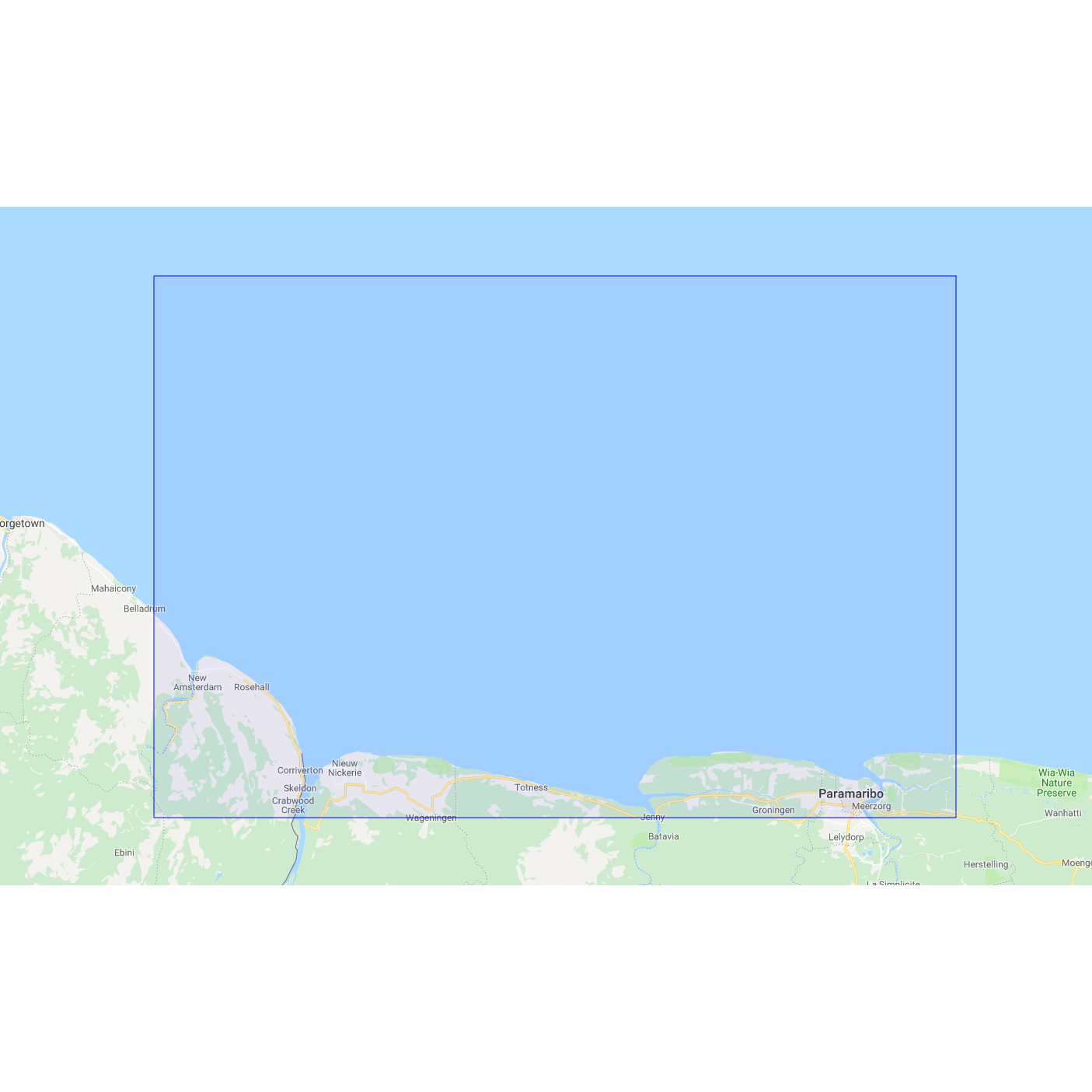 Product image of Admiralty Chart 2764 | Berbice River to Suriname River, featuring navigational markings, depth soundings, and coastal features, essential for safe marine navigation. It could be displayed as an art piece or used for navigation on a boat or ship.