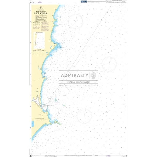 Admiralty Chart AUS195: Approaches to Port Kembla by Admiralty is a nautical chart showing the coastline and sea area around Port Kembla, Australia, with navigational markings, depths, and a central "Admiralty" watermark.