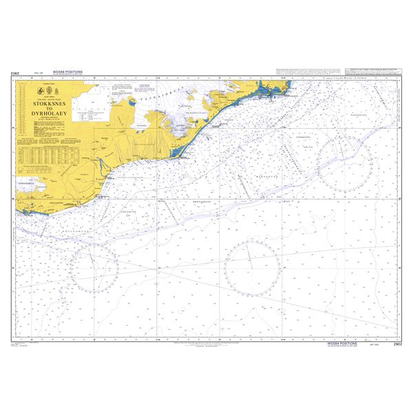 Product image of Admiralty Chart 2902 | Stokksnes to Dyrholaey, featuring navigational markings, depth soundings, and coastal features, essential for safe marine navigation. It could be displayed as an art piece or used for navigation on a boat or ship.