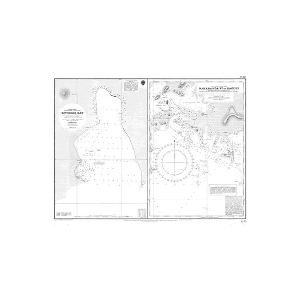 Product image of Admiralty Chart 3255 | Entebbe Bay, featuring navigational markings, depth soundings, and coastal features, essential for safe marine navigation. It could be displayed as an art piece or used for navigation on a boat or ship.
