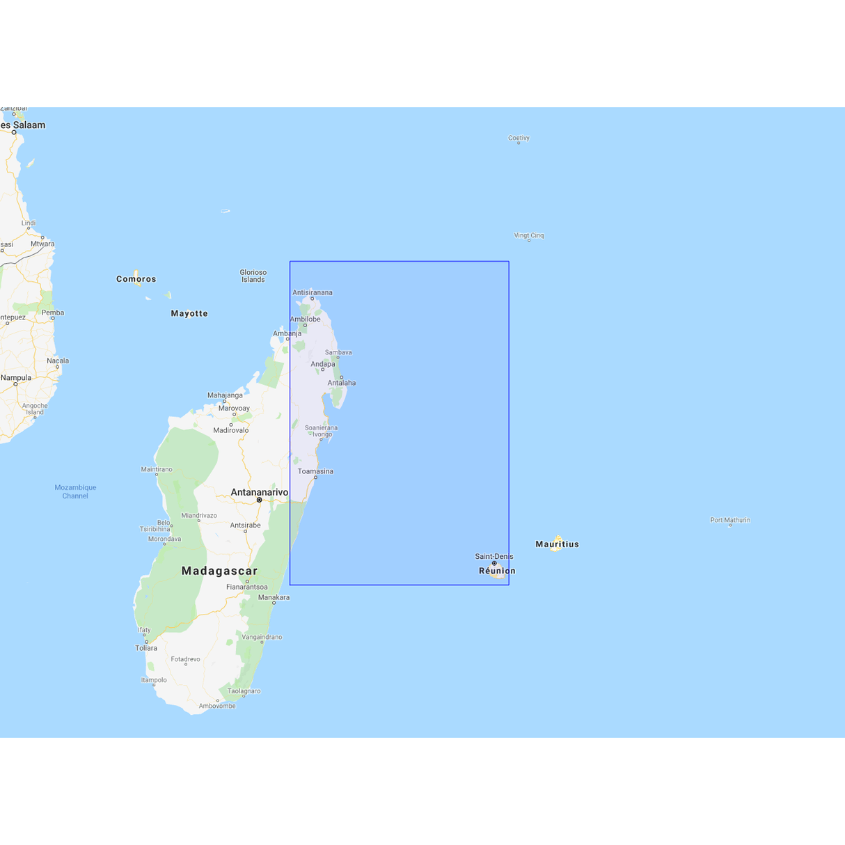 Product image of Admiralty Chart 3905 | North Eastern Approaches to Madagascar, featuring navigational markings, depth soundings, and coastal features, essential for safe marine navigation. It could be displayed as an art piece or used for navigation on a boat or ship.