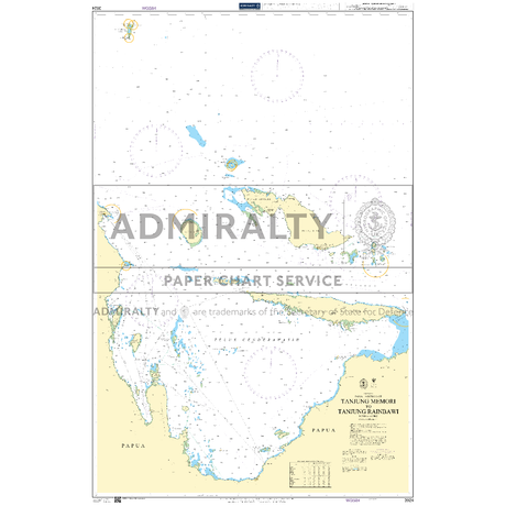 Product image of Admiralty Chart 3924 | Tanjung Memori to Tanjung Rainbawi, featuring navigational markings, depth soundings, and coastal features, essential for safe marine navigation. It could be displayed as an art piece or used for navigation on a boat or ship.