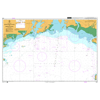 Product image of Admiralty Chart 3992 | Dongxing Gang to Beihai Gang, featuring navigational markings, depth soundings, and coastal features, essential for safe marine navigation. It could be displayed as an art piece or used for navigation on a boat or ship.