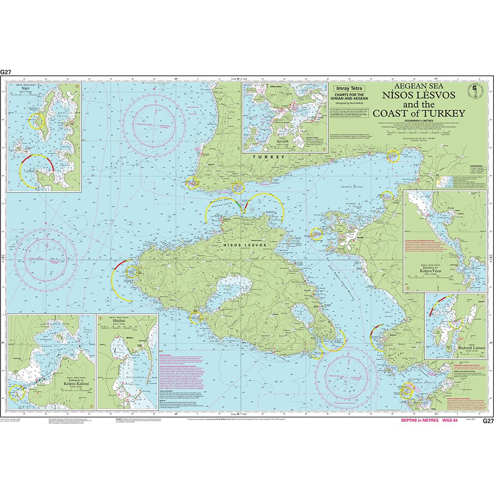 Imray Chart G27: Nísos Lésvos & the Coast of Turkey chart