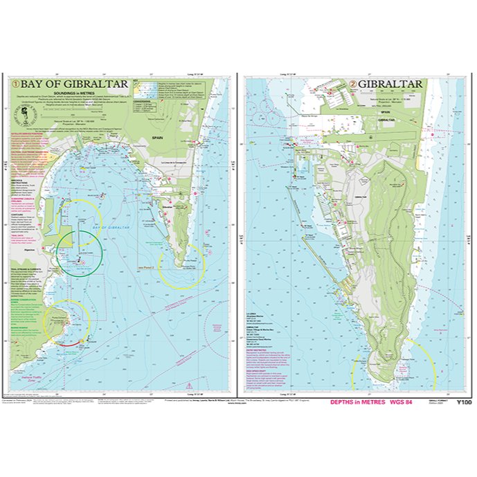 Imray Chart Y100L: Gibraltar Bay and Harbour (Laminated) chart