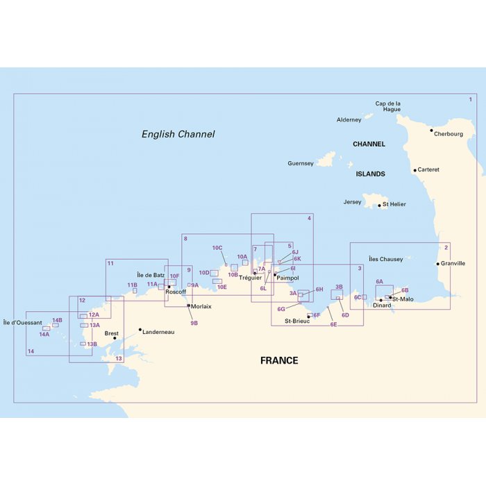 Imray Chart Pack 2510: North Brittany (Spiral Bound) coverage diagram