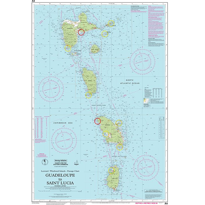 Imray Chart A4: Guadeloupe to St Lucia chart