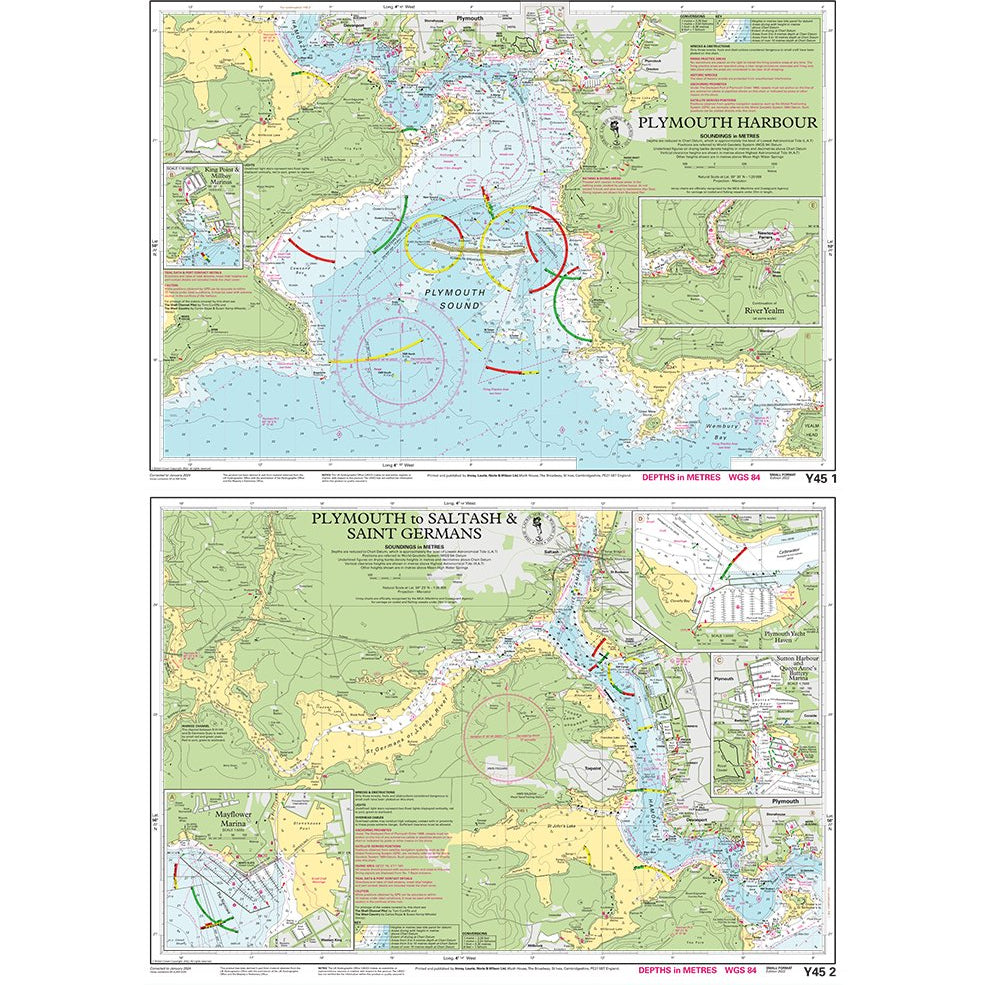 Imray Chart Y45: Plymouth Harbour chart