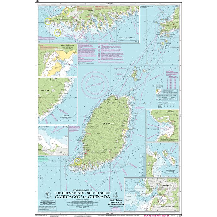 Imray Chart B32: Carriacou to Grenada chart