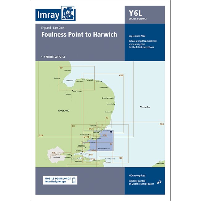 Imray Chart Y6L: Foulness Point to Harwich (Laminated) cover