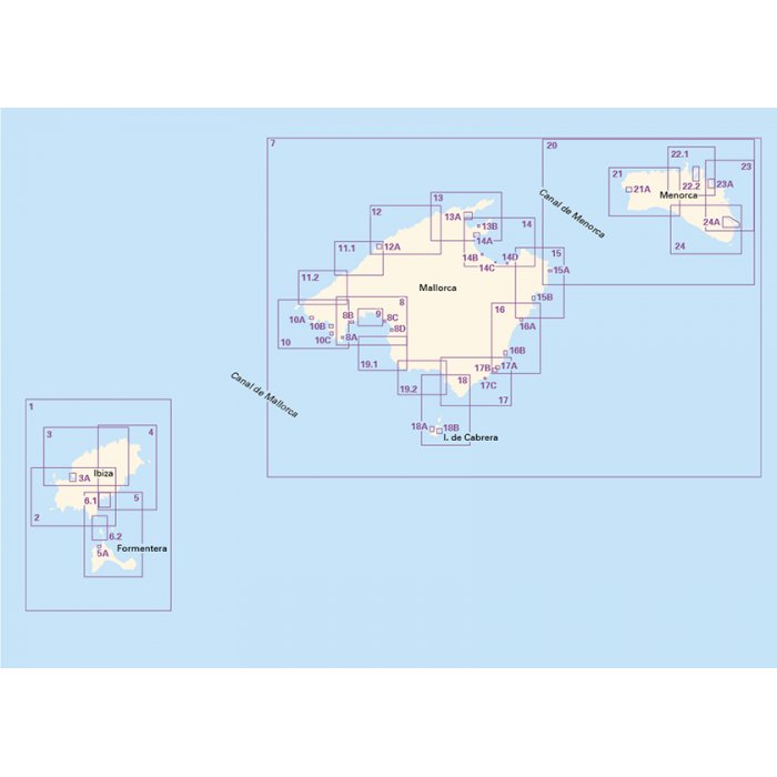 Imray Chart Pack 3200: Islas Baleares (Spiral Bound) coverage diagram