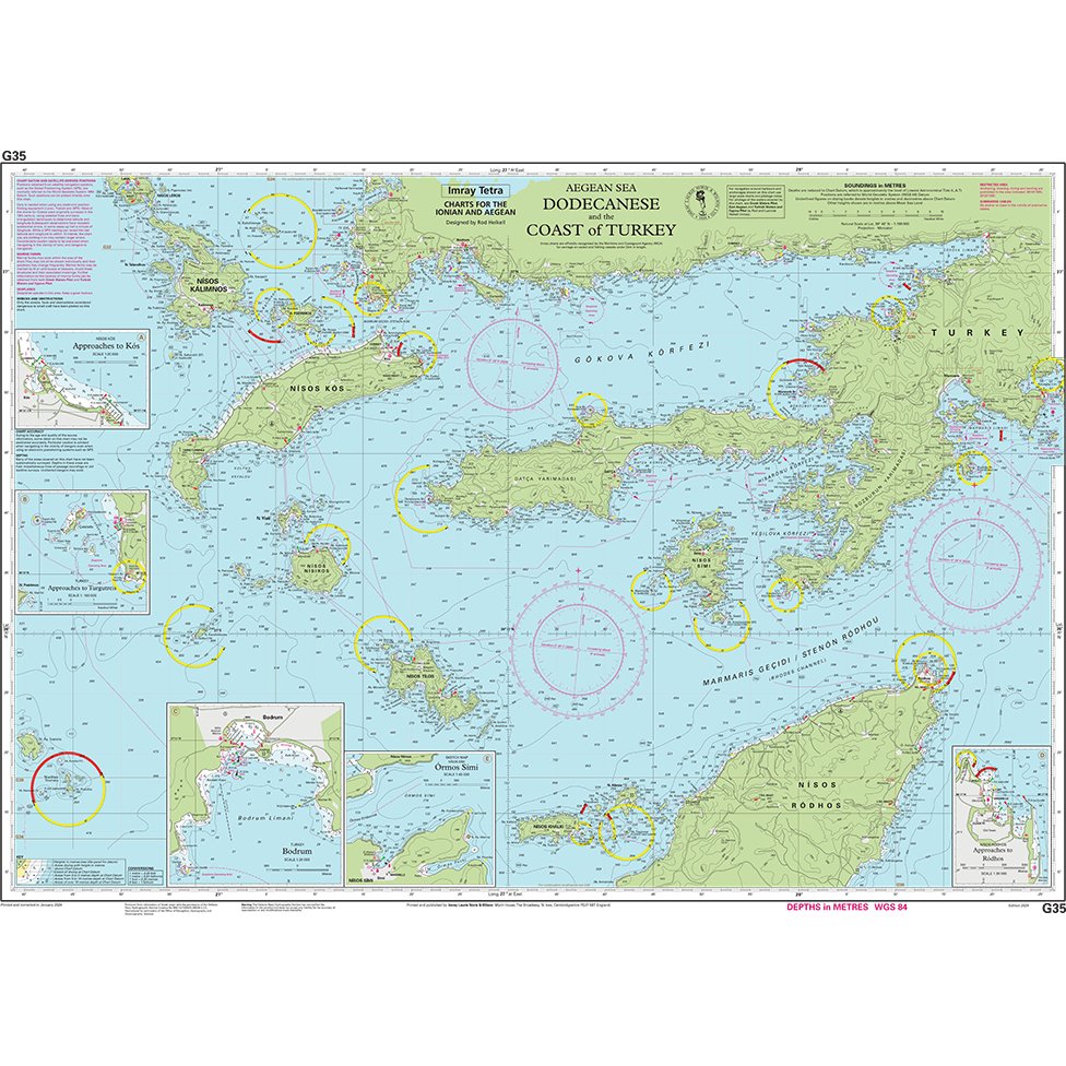 Imray Chart G35: Dodecanese and the Coast of Turkey chart
