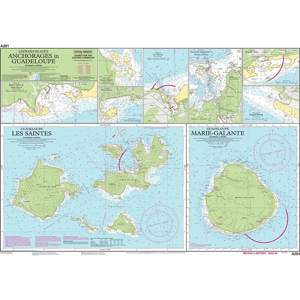 Imray Chart A281: Anchorages in Guadeloupe, Les Saintes and Marie-Galante chart