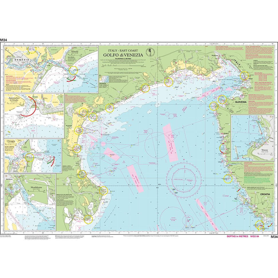 Imray Chart M34: Golfo di Venezia chart