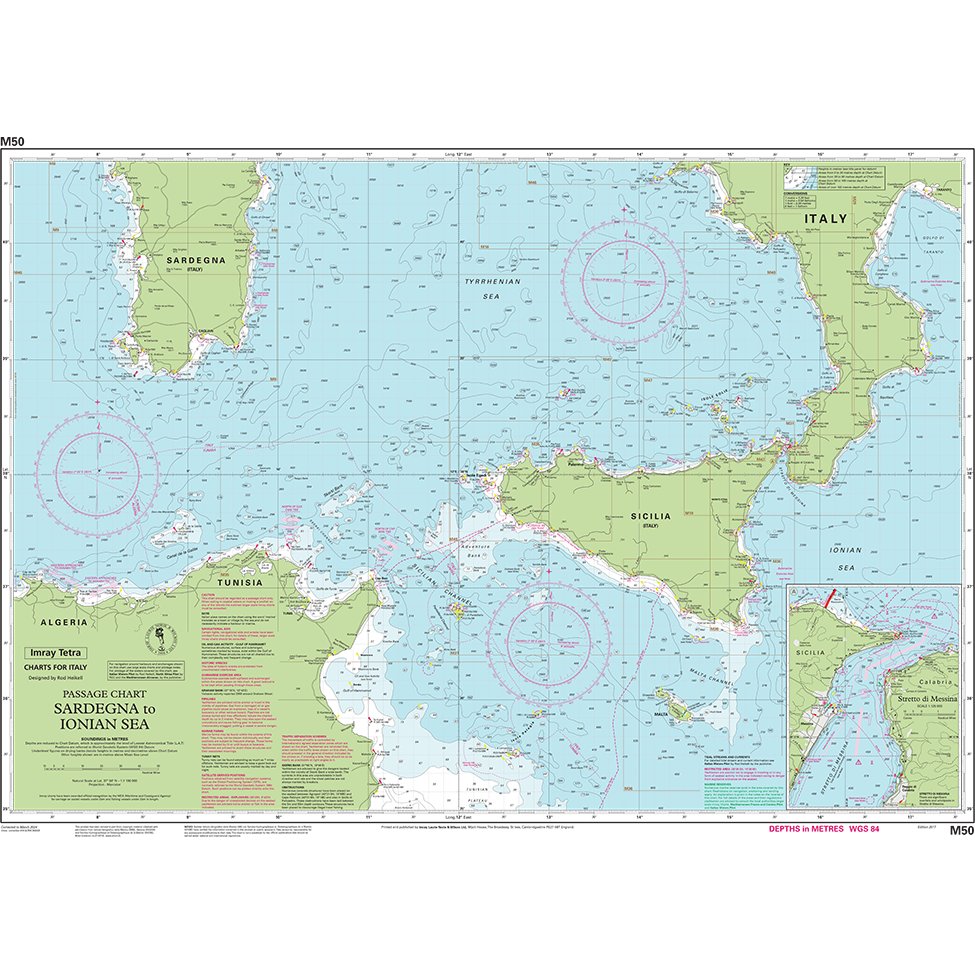 Imray Chart M50: Sardegna to Ionian Sea chart
