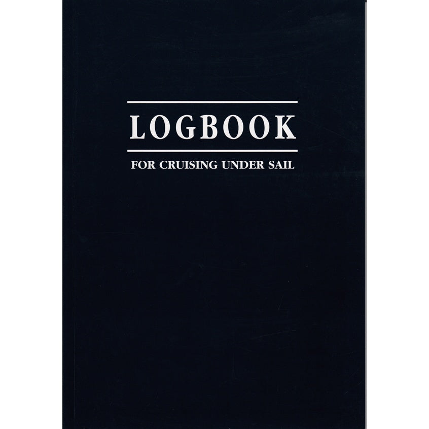 The Fernhurst Books "Logbook For Cruising Under Sail" is a dark hardback with its title and subtitle in white, uppercase letters centered on the cover.