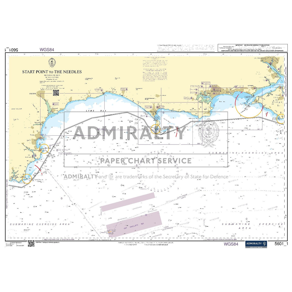 Nautical chart 5601_1 Start Point to The Needles
