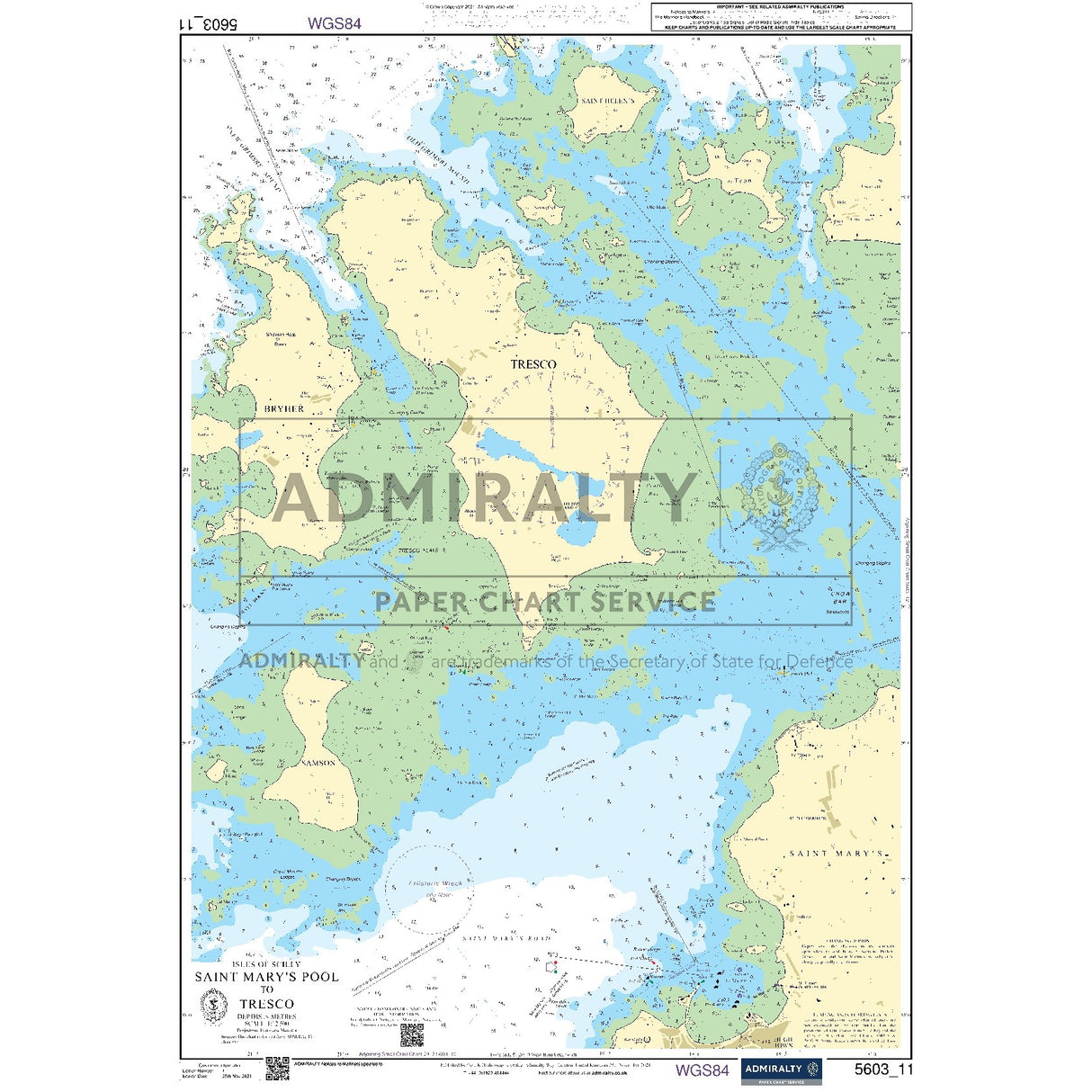 Nautical chart 5603_11 Isles of Scilly - Saint Mary's Pool to Tresco in the Isles of Scilly