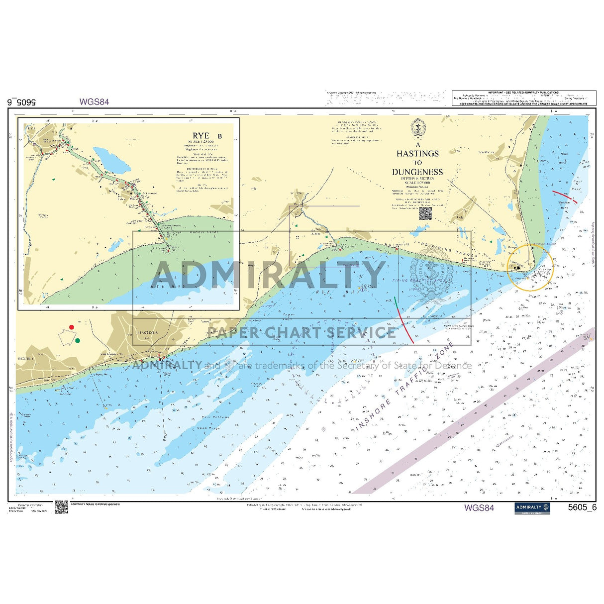 Nautical chart 5605_6 Hastings to Dungeness