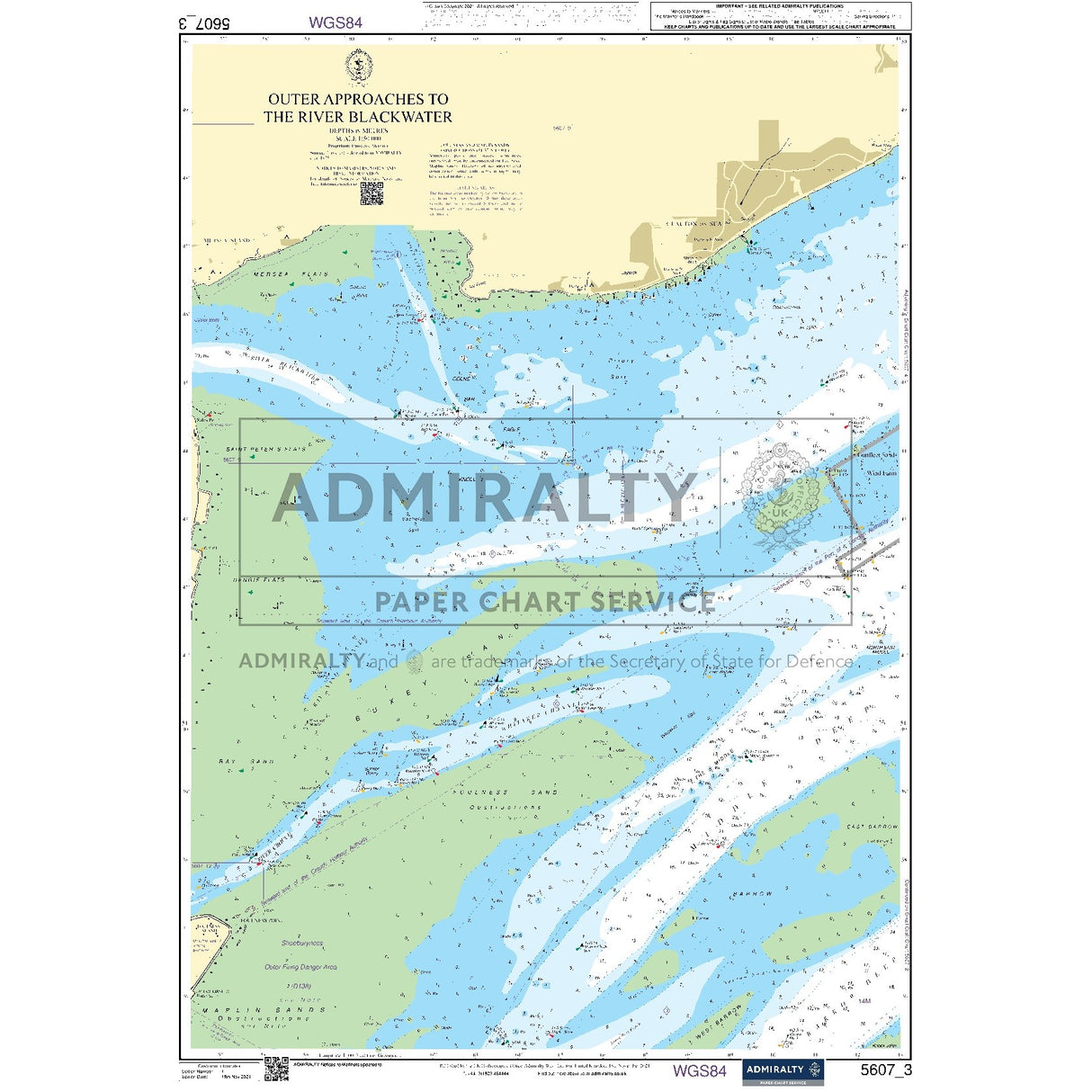 Nautical chart 5607_3 Outer Approaches to the River Blackwater