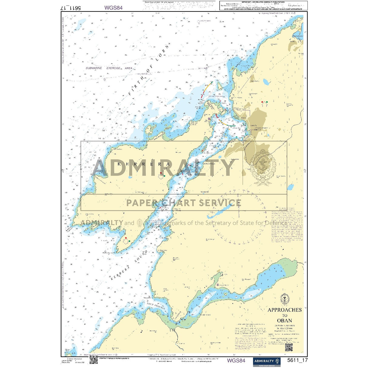 Nautical chart 5611_17 Approaches to Oban on the west coast of Scotland