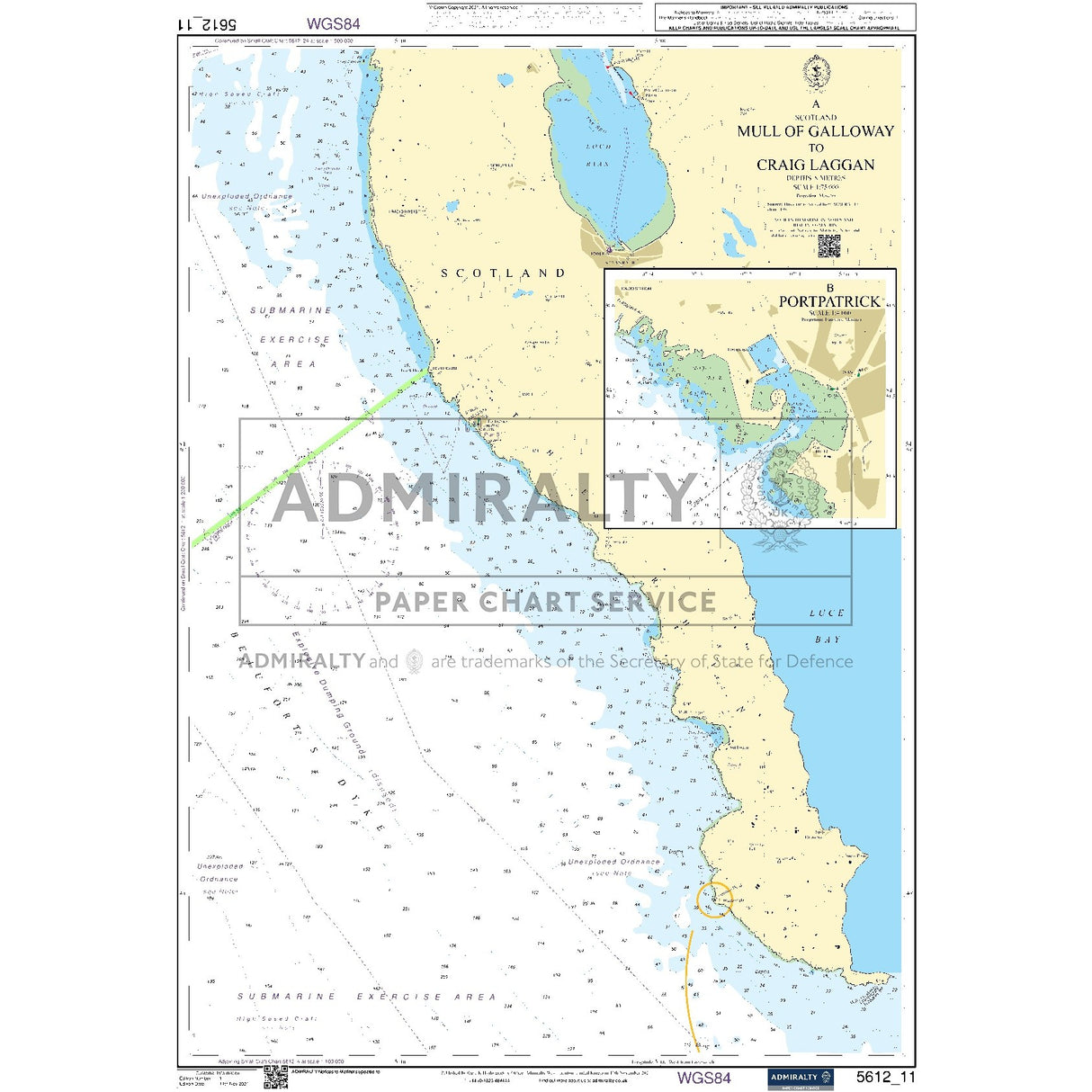 Nautical chart 5612_11 Mull of Galloway to Craig Laggan with 2 panels