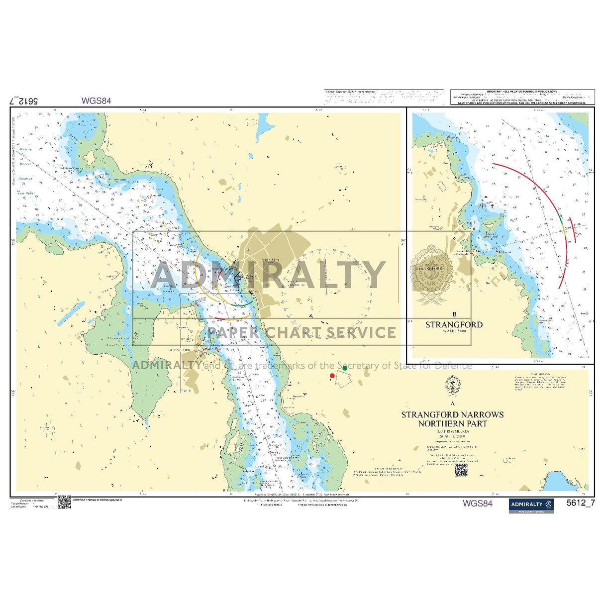 Nautical chart 5612_7 Strangford Narrows - Northern Part in Northern Ireland with 2 panels
