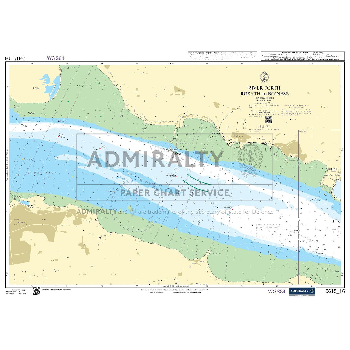 Nautical chart 5615_16 River Forth - Rosyth to Bo'Ness