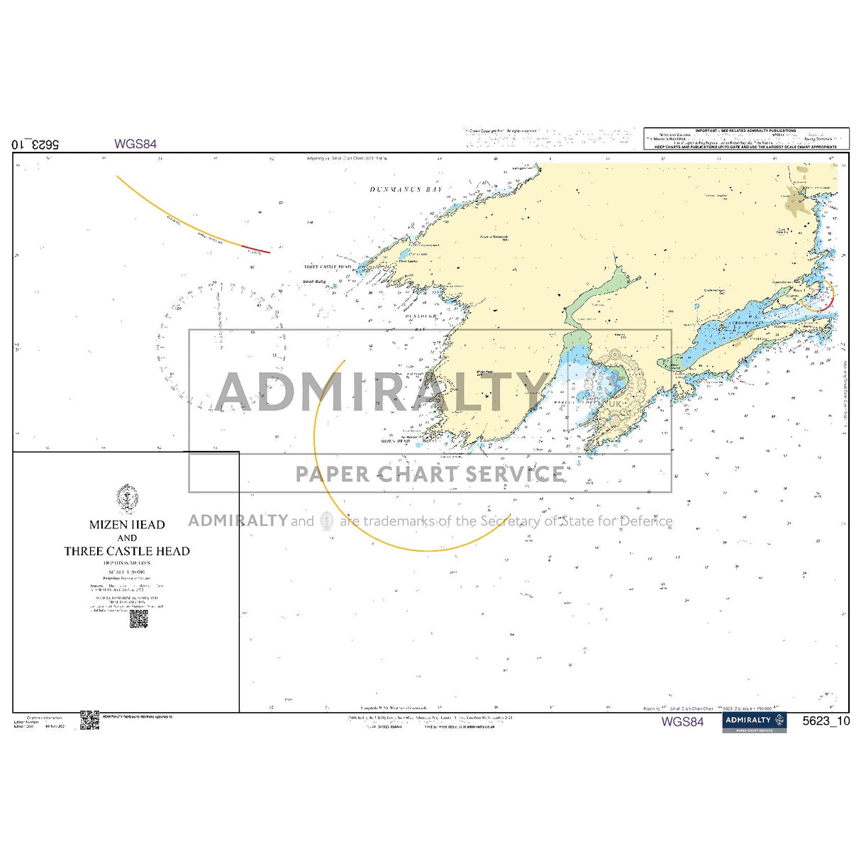 Nautical chart 5623_10 Mizen Head and Three Castle Head on the south west coast of Ireland