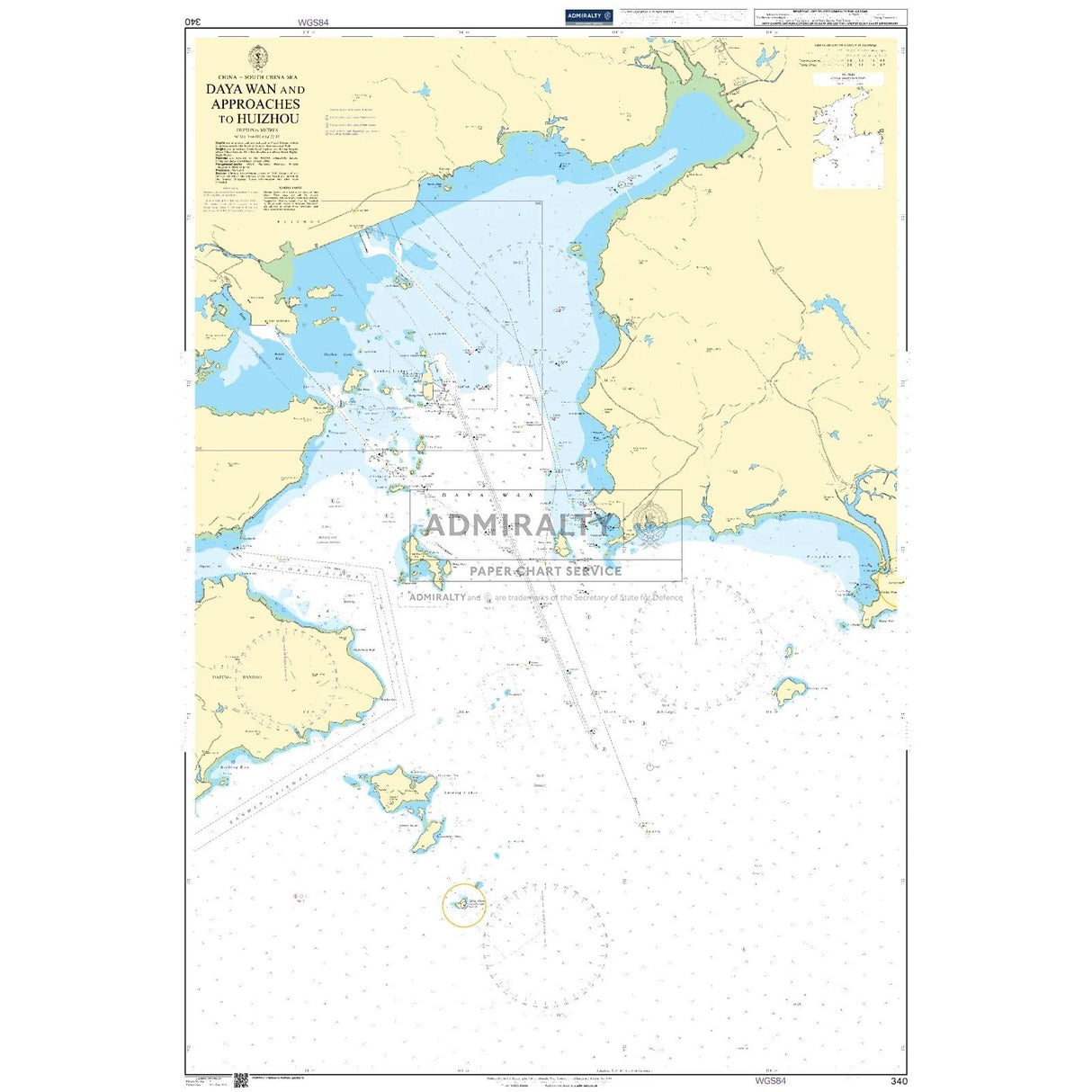 Thumbnail of Admiralty Chart 340: Daya Wan and Approaches to Huizhou