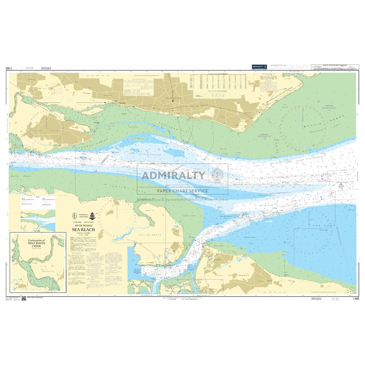 Thumbnail of Admiralty Chart 1185: River Thames Sea Reach