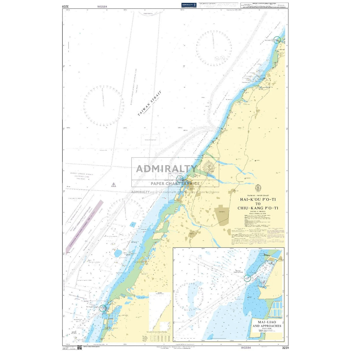 Thumbnail of Admiralty Chart 3231: Hai-K'ou P'o-Ti to Chiu-Kang P'o-Ti