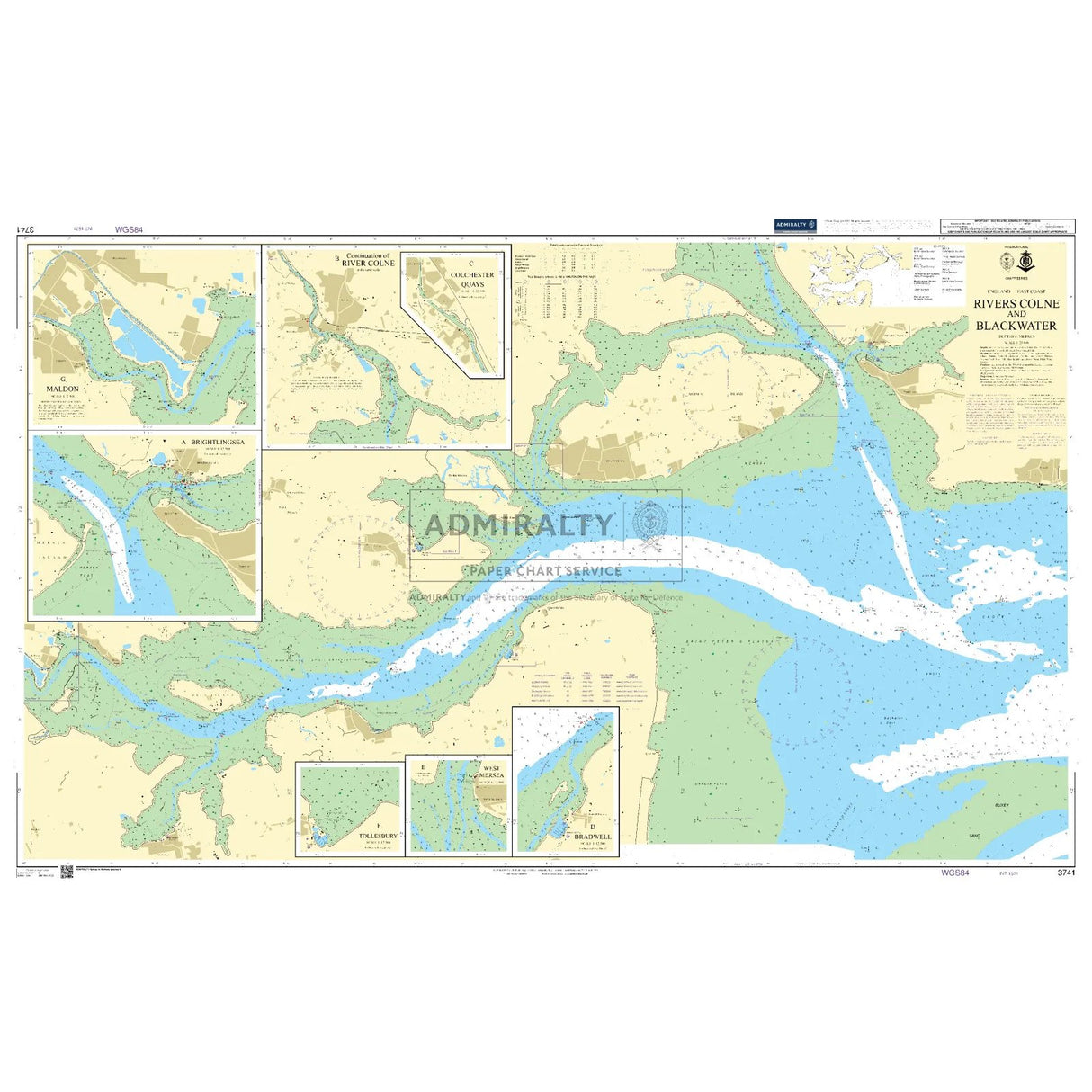 Thumbnail of Admiralty Chart 3741: Rivers Colne and Blackwater
