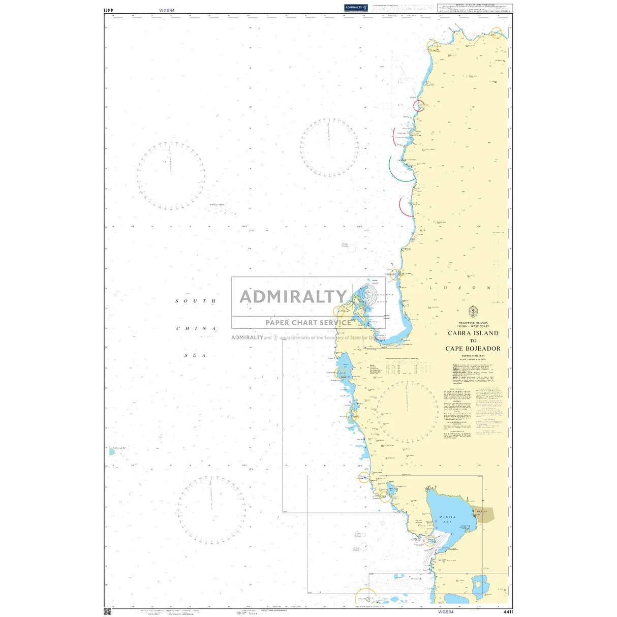 Thumbnail of Admiralty Chart 4411: Cabra Island to Cape Bojeador