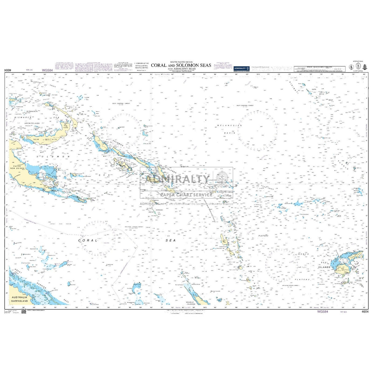Thumbnail of Admiralty Chart 4604: Coral and Solomon Seas and Adjacent Seas