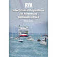 A tablet displaying the cover of a book titled "RYA Collision Regulations" by Melanie Bartlett and published by the Royal Yachting Association. The cover image shows multiple boats navigating a waterway with a large ferry in the background, making it an essential COLREGS guide for sailor safety.