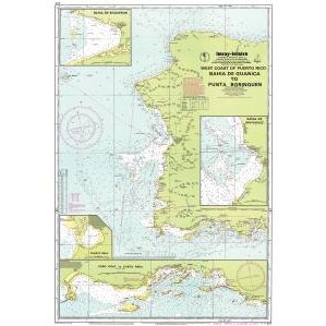 Imray Chart A11: Bahia de Guanica to Punta Borinquen by Imray covers Puerto Rico's west coast, with insets of Bahia de Mayaguez, Bahia de Guanica, Isla Mona, and Isla de Puerto Rico—ideal for GPS navigation and chart enthusiasts.