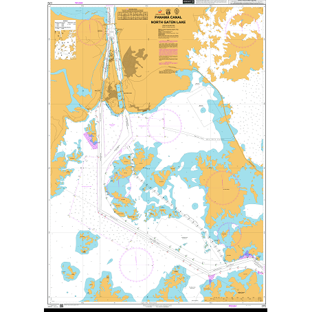 Admiralty Chart CP2: Panama Canal North Gatun Lake by Admiralty shows water depths, land areas, and key maritime markings to aid safe navigation and commercial shipping in the North Gatun Lake region.