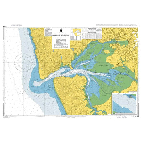 Admiralty Chart NZ4314: Manukau Harbour by Admiralty offers detailed coverage of water depths, navigational markers, land topography, inlets, and tidal info for safe navigation in Manukau Harbour, New Zealand.