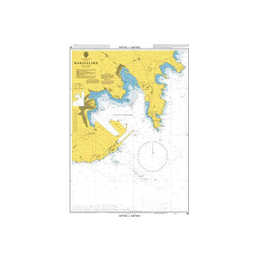 Product image of Admiralty Chart 36 | Marsaxlokk and Approaches, featuring navigational markings, depth soundings, and coastal features, essential for safe marine navigation. It could be displayed as an art piece or used for navigation on a boat or ship.