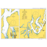 Product image of Admiralty Chart 51 | Puget Sound Point Defiance to Olympia, featuring navigational markings, depth soundings, and coastal features, essential for safe marine navigation. It could be displayed as an art piece or used for navigation on a boat or ship.