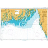 Product image of Admiralty Chart 90 | Malancha River to Saint Martin's Island, featuring navigational markings, depth soundings, and coastal features, essential for safe marine navigation. It could be displayed as an art piece or used for navigation on a boat or ship.